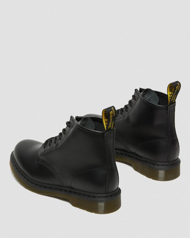 Men's Dr Martens 101 Smooth Leather Ankle Boots Black | AU 409ZUT